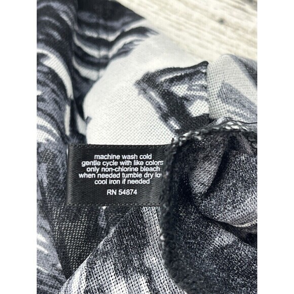 The Limited Women's Vintage Sheer Top M White BLK Floral Short Sleeve Rave Disco - Picture 6 of 10